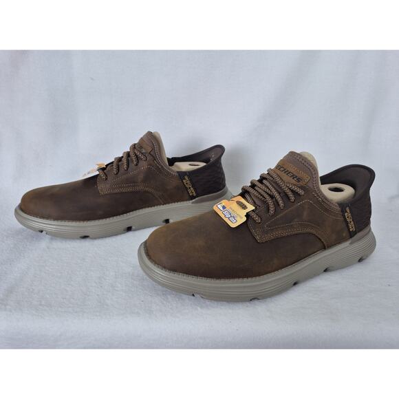 Skechers Men's Slip-Ins Sz 10.5 Brown Garza-Gervin Gogamat Arch Memory Foam Wide - Picture 2 of 9